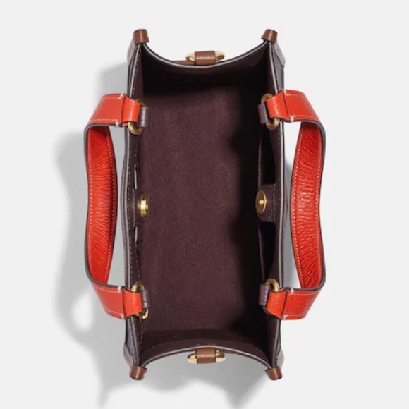 Coach Dempsey Tote 22 In Signature Canvas With Hedgehog Print In Brown Black NWT - Picture 15 of 16